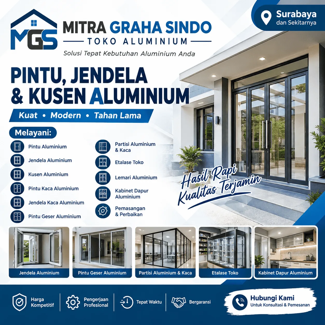 Aluminium Surabaya | Pintu, Jendela & Kaca