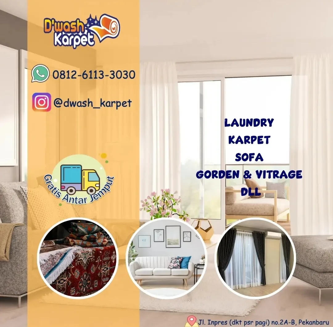 🧺✨ D-WASH LAUNDRY PEKANBARU Solusi Laundry Baju, Sofa, Bed Cover, Spring Bed & Gorden yang Praktis dan Profesional