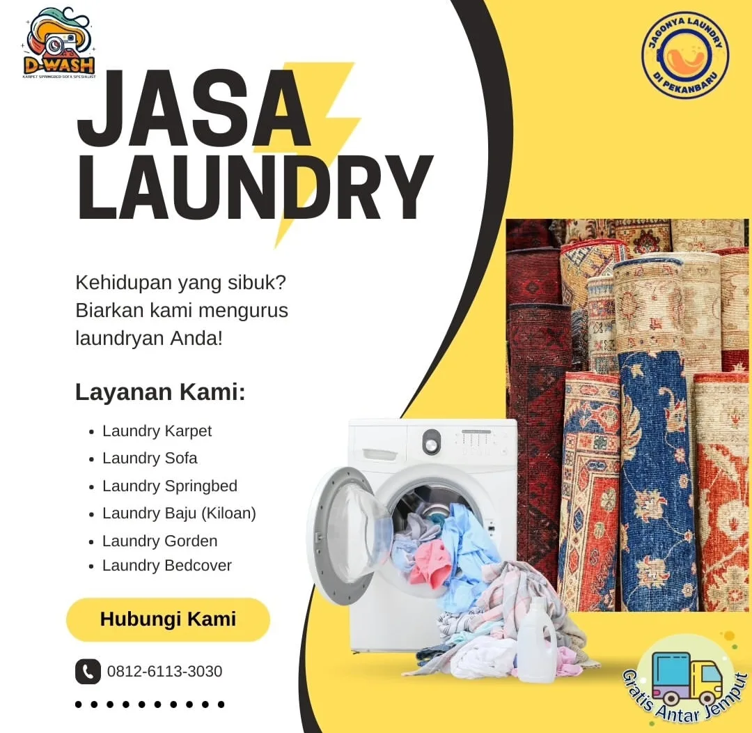🧺✨ D-WASH LAUNDRY PEKANBARU Solusi Laundry Baju, Sofa, Bed Cover, Spring Bed & Gorden yang Praktis dan Profesional - gambar 6