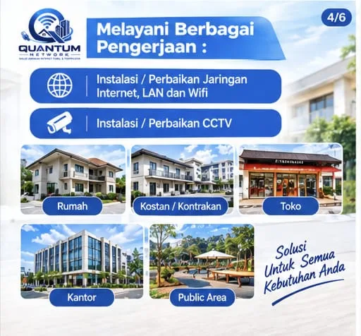 Instalasi dan perbaikan jaringan internet, LAN, WiFi, serta CCTV untuk rumah, kostan, kantor, dan public area di Jabodetabek - QUANTUM Network - gambar 7