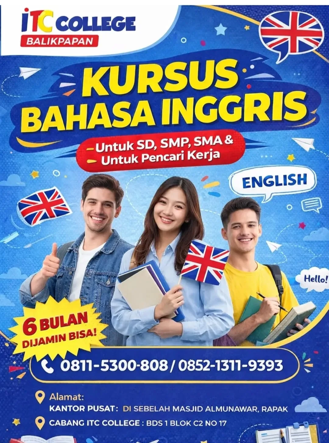 ITC Collage Borneo Nusantara - Kursus Bahasa Inggris Balikpapan | Speaking, Listening, Reading & Writing