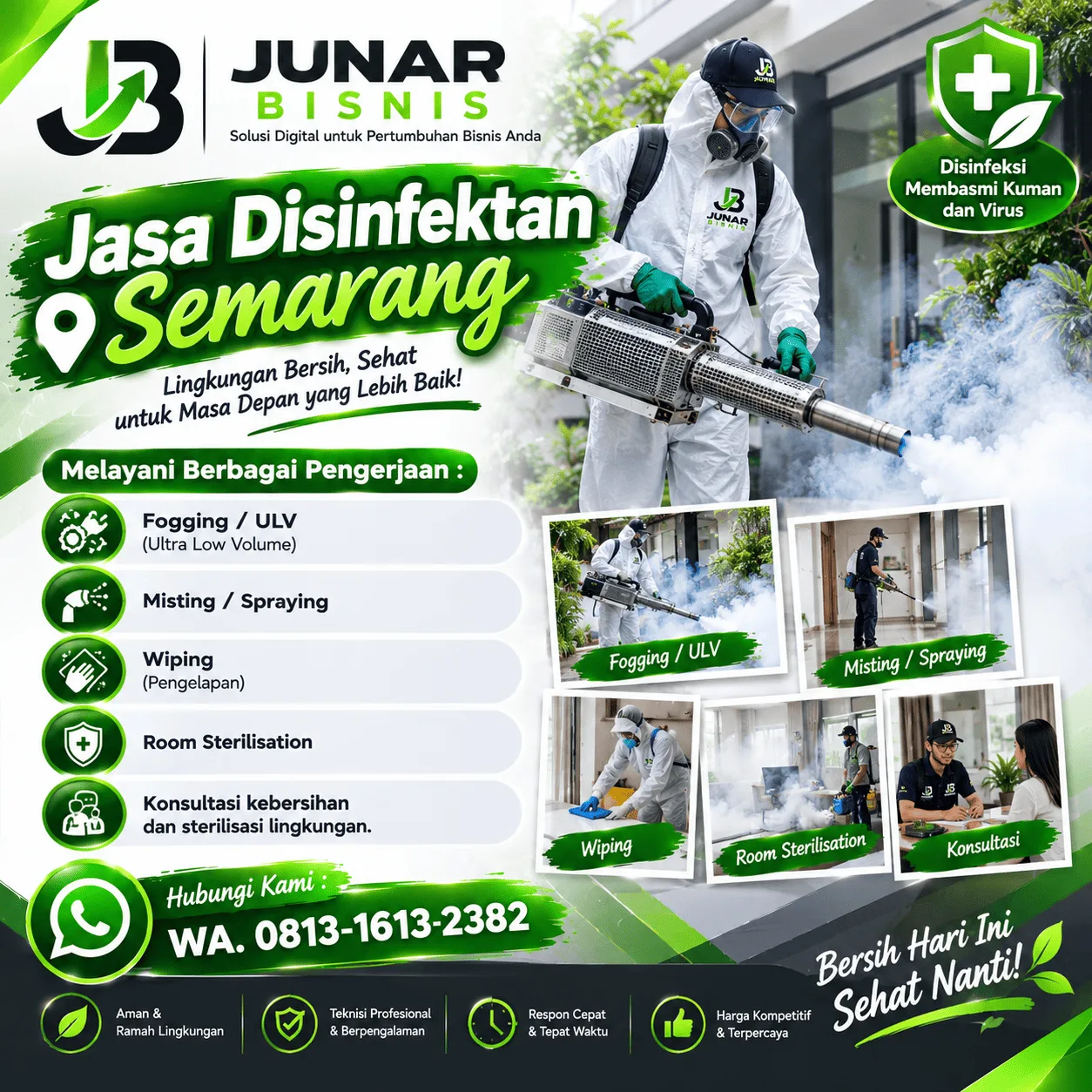 Jasa Disinfektan Semarang | Junar Bisnis – Konsultasi Disinfeksi Lingkungan