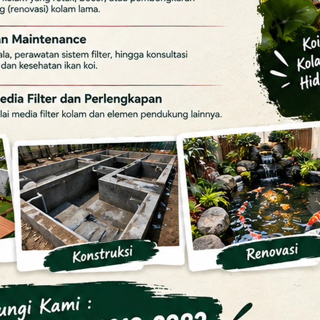 Jasa Kolam Koi Semarang | Junar Bisnis — Desain, Pembuatan & Perawatan - gambar 4