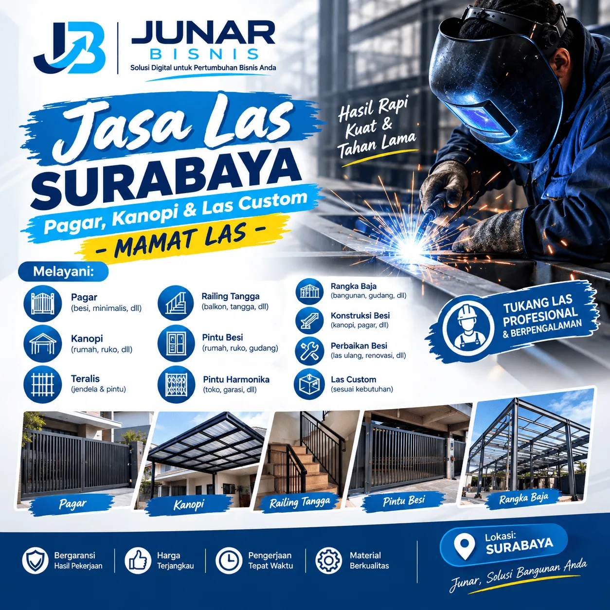 Jasa Las Surabaya | Pagar, Kanopi & Las Custom - MAMAT LAS