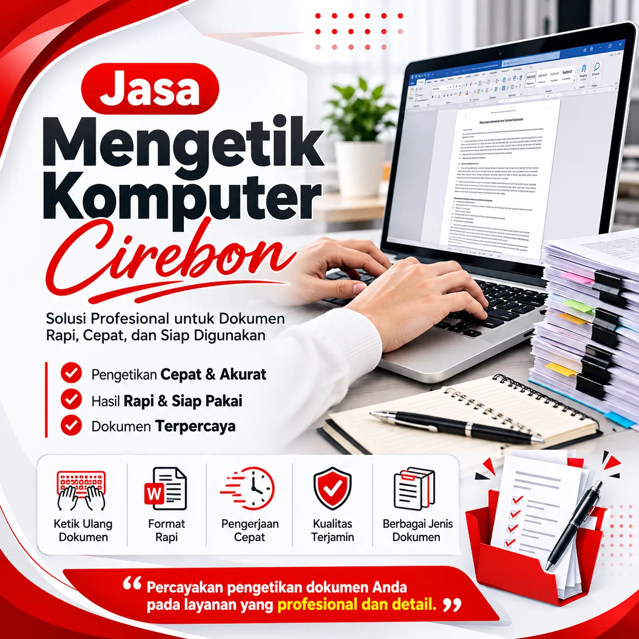 Jasa Mengetik Komputer Cirebon Profesional, Cepat & Rapi
