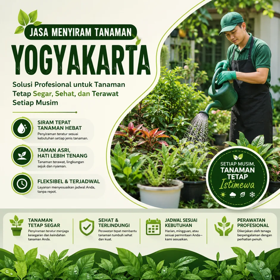 Jasa Menyiram Tanaman Yogyakarta — Solusi Profesional untuk Tanaman Tetap Segar, Sehat, dan Terawat Setiap Musim