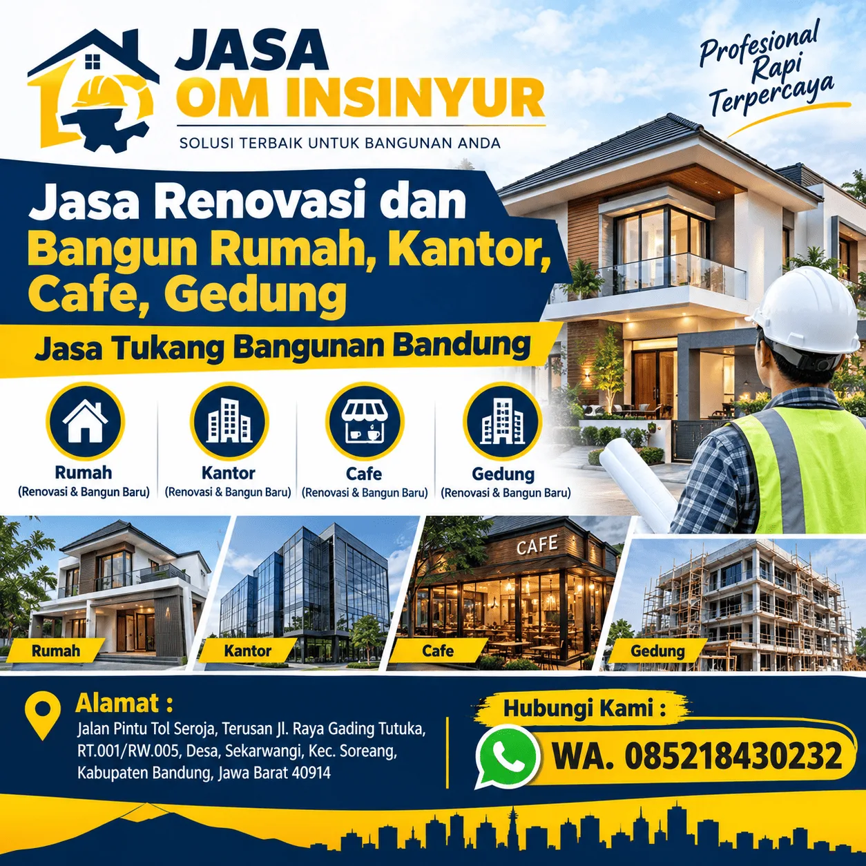 Jasa Om Insinyur Bandung | Renovasi & Bangun Rumah, Kantor, Cafe, Gedung