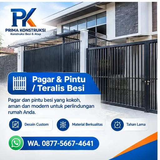 Jasa Pemasangan Kanopi, Baja Ringan, Pagar Besi, Teralis, Railing, Balkon & Atap Jabodetabek - Prima Konstruksi - gambar 6