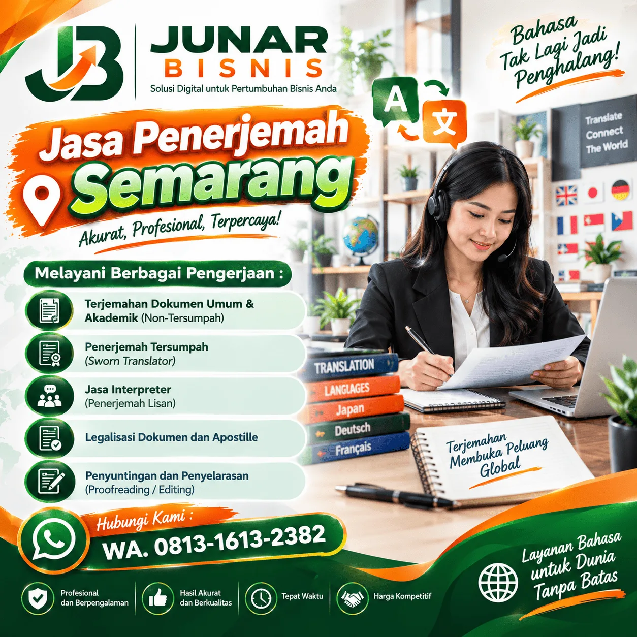 Jasa Penerjemah Semarang untuk Dokumen Resmi & Bisnis | Junar Bisnis