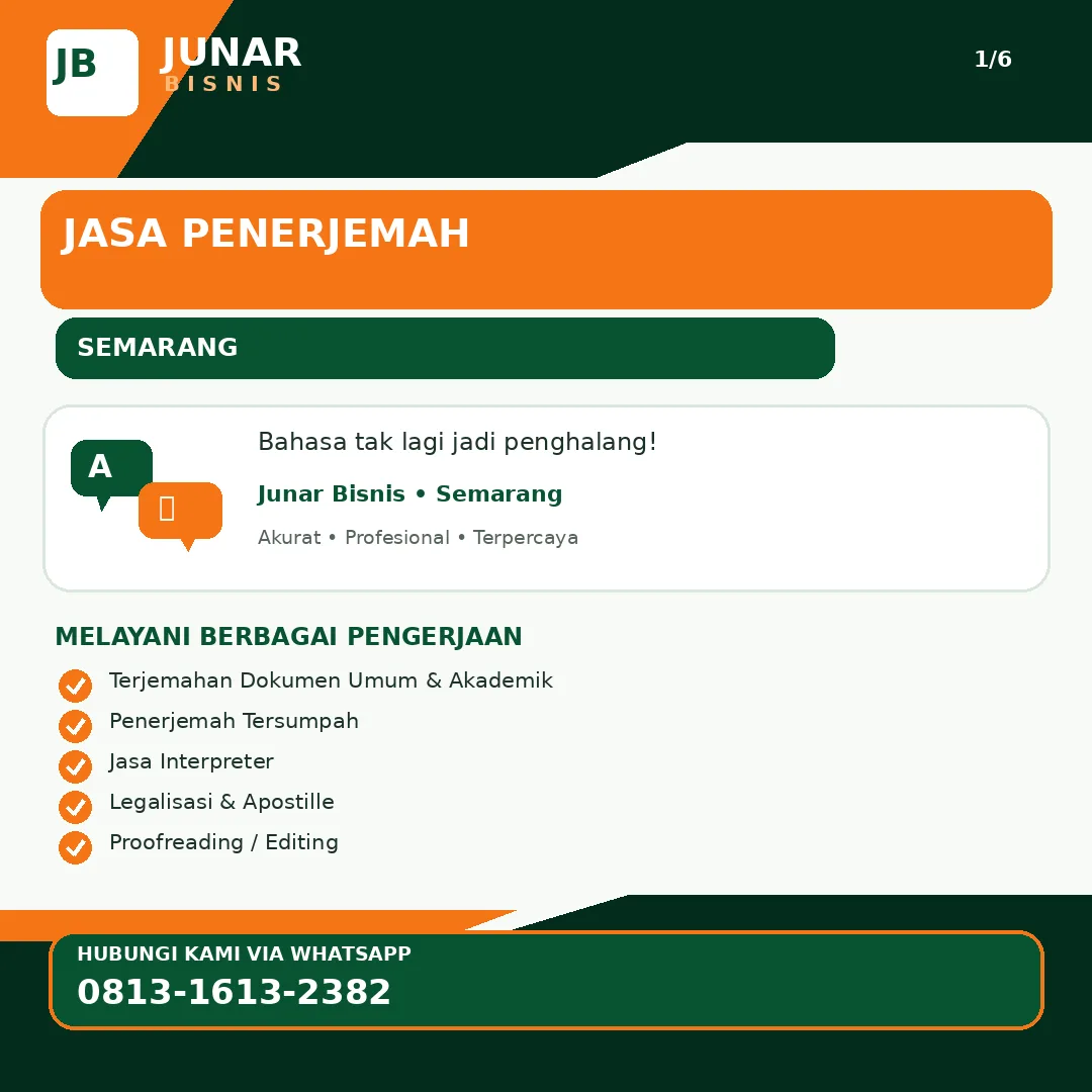 Jasa Penerjemah Semarang untuk Dokumen Resmi & Bisnis | Junar Bisnis - gambar 2