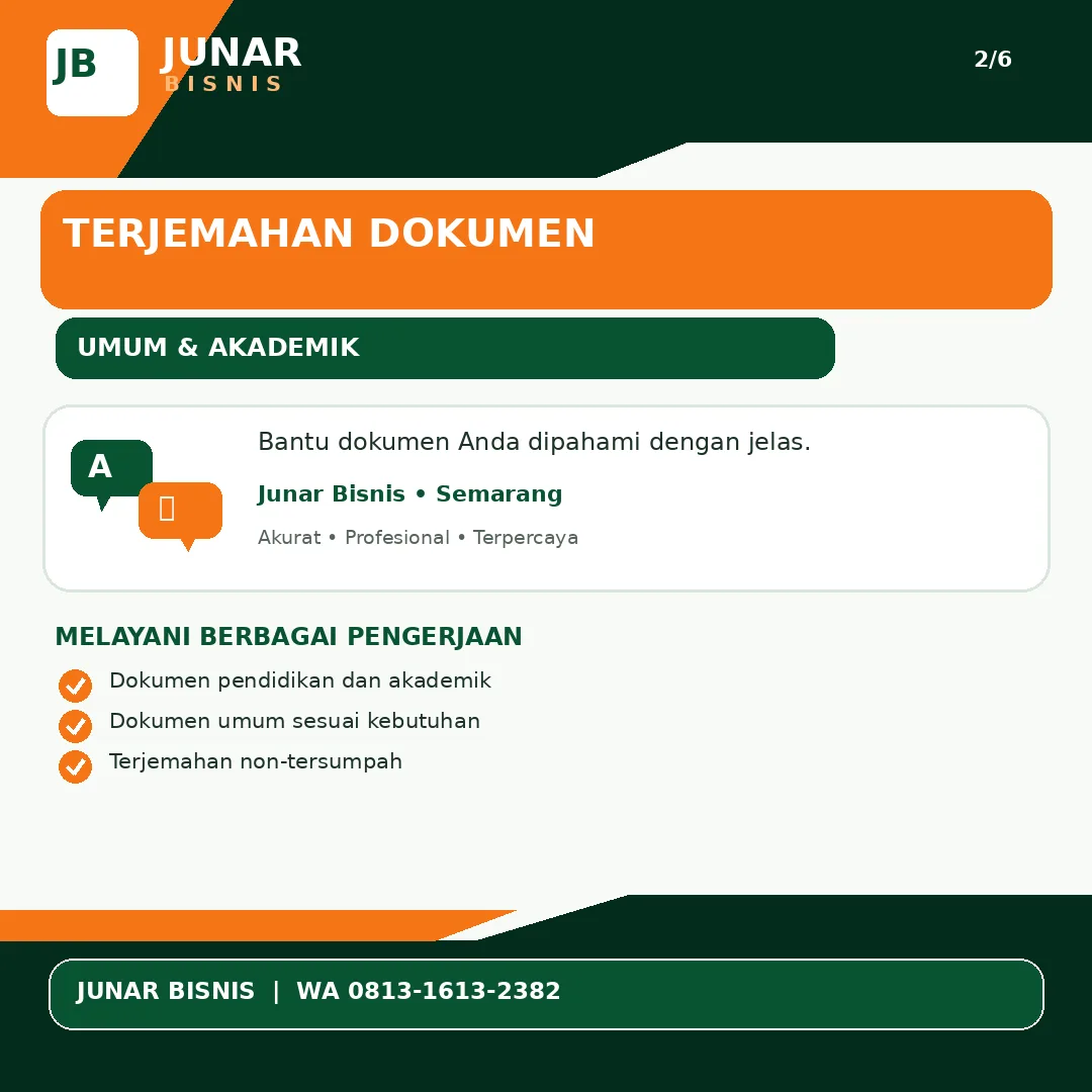 Jasa Penerjemah Semarang untuk Dokumen Resmi & Bisnis | Junar Bisnis - gambar 3