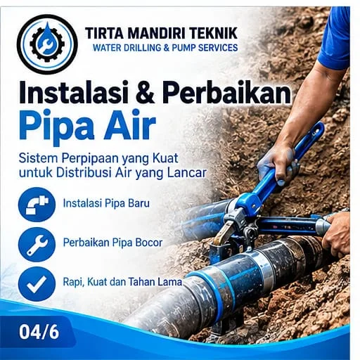 Jasa Pengeboran Sumur Bekasi | Service Pompa Air & Supplier Air Bersih - Tirta Mandiri Teknik - gambar 6