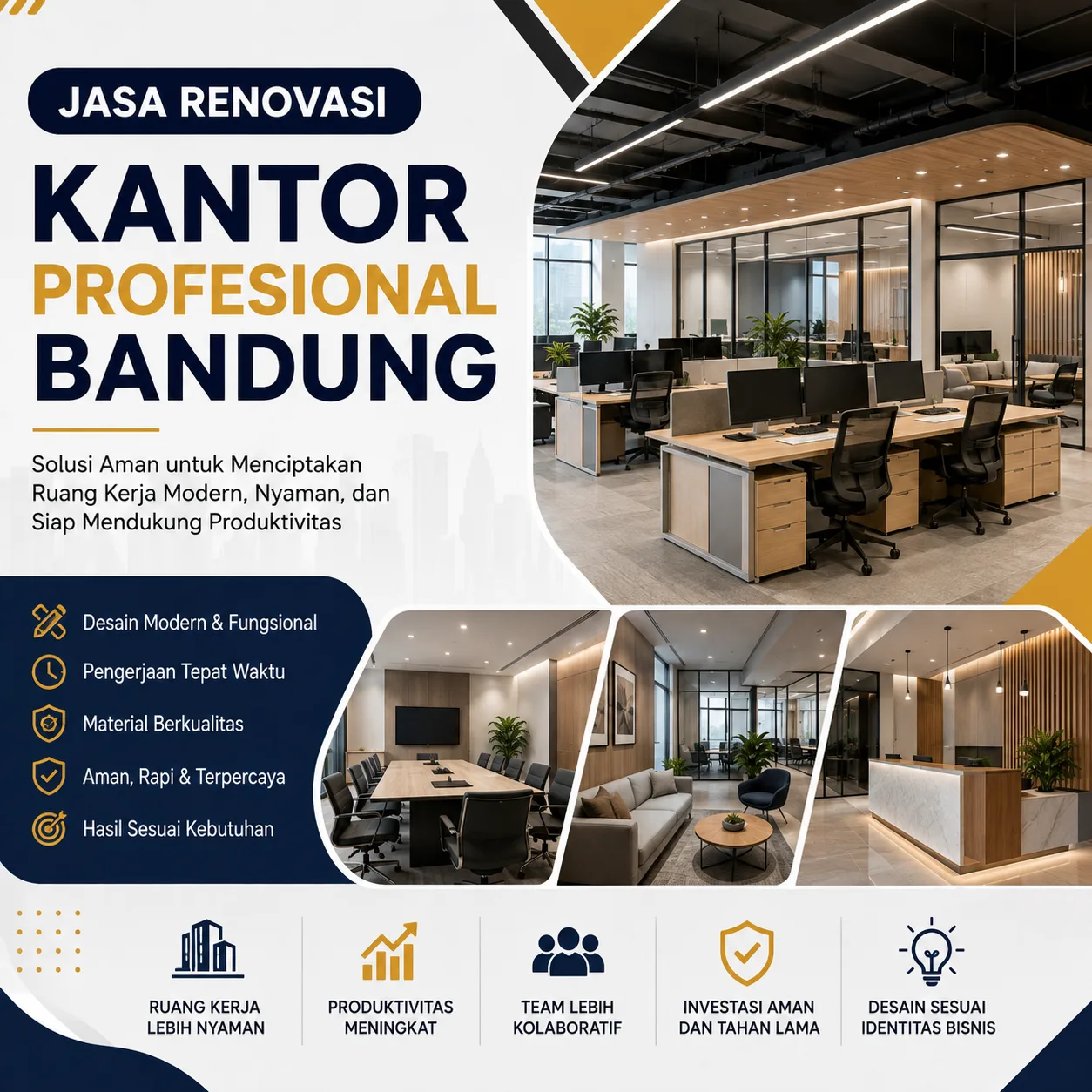 Jasa Renovasi Kantor Profesional di Bandung – Solusi Hunian Nyaman, Modern, dan Bernilai Tinggi