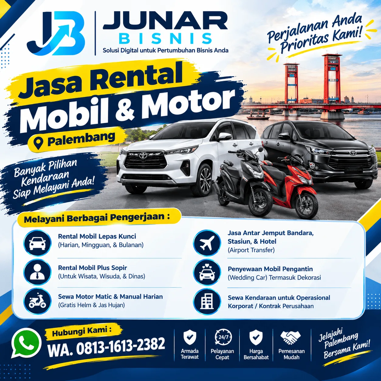 Jasa Rental Mobil & Motor Palembang untuk Perjalanan Lebih Praktis