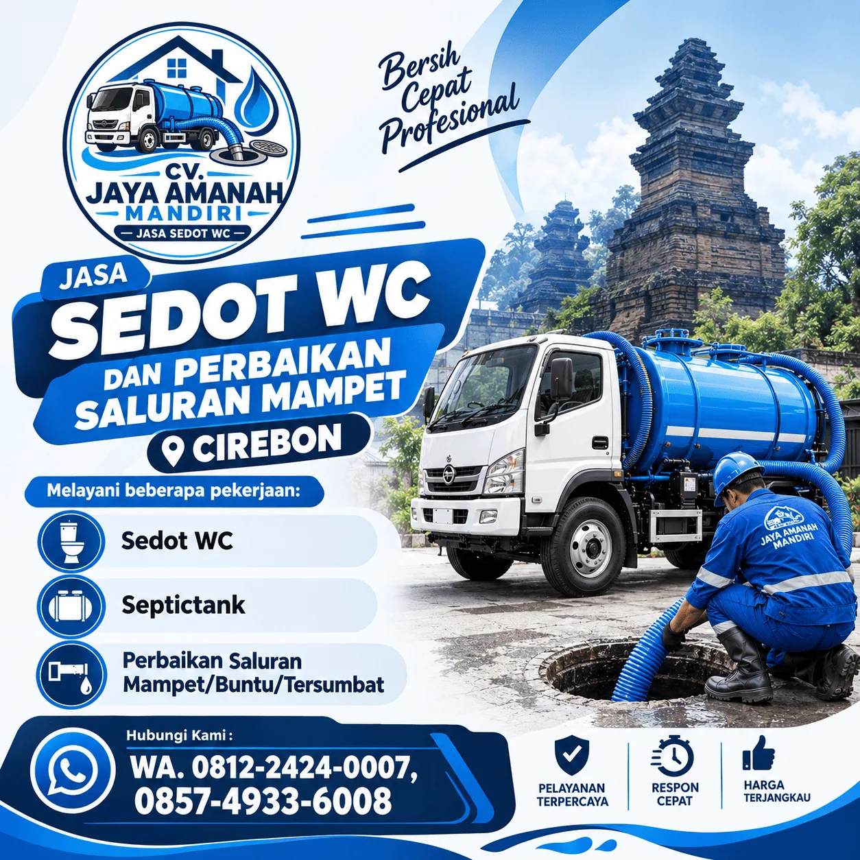 Jasa Sedot WC Cirebon & Perbaikan Saluran Mampet | CV Jaya Amanah Mandiri
