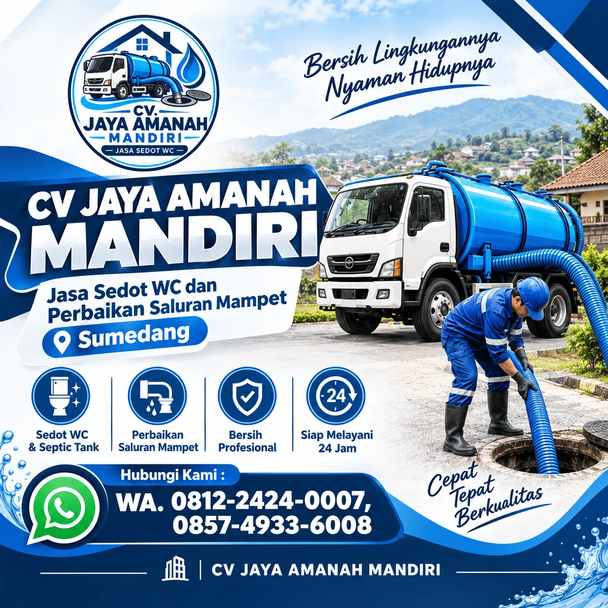Jasa Sedot WC Sumedang & Perbaikan Saluran Mampet | CV Jaya Amanah Mandiri
