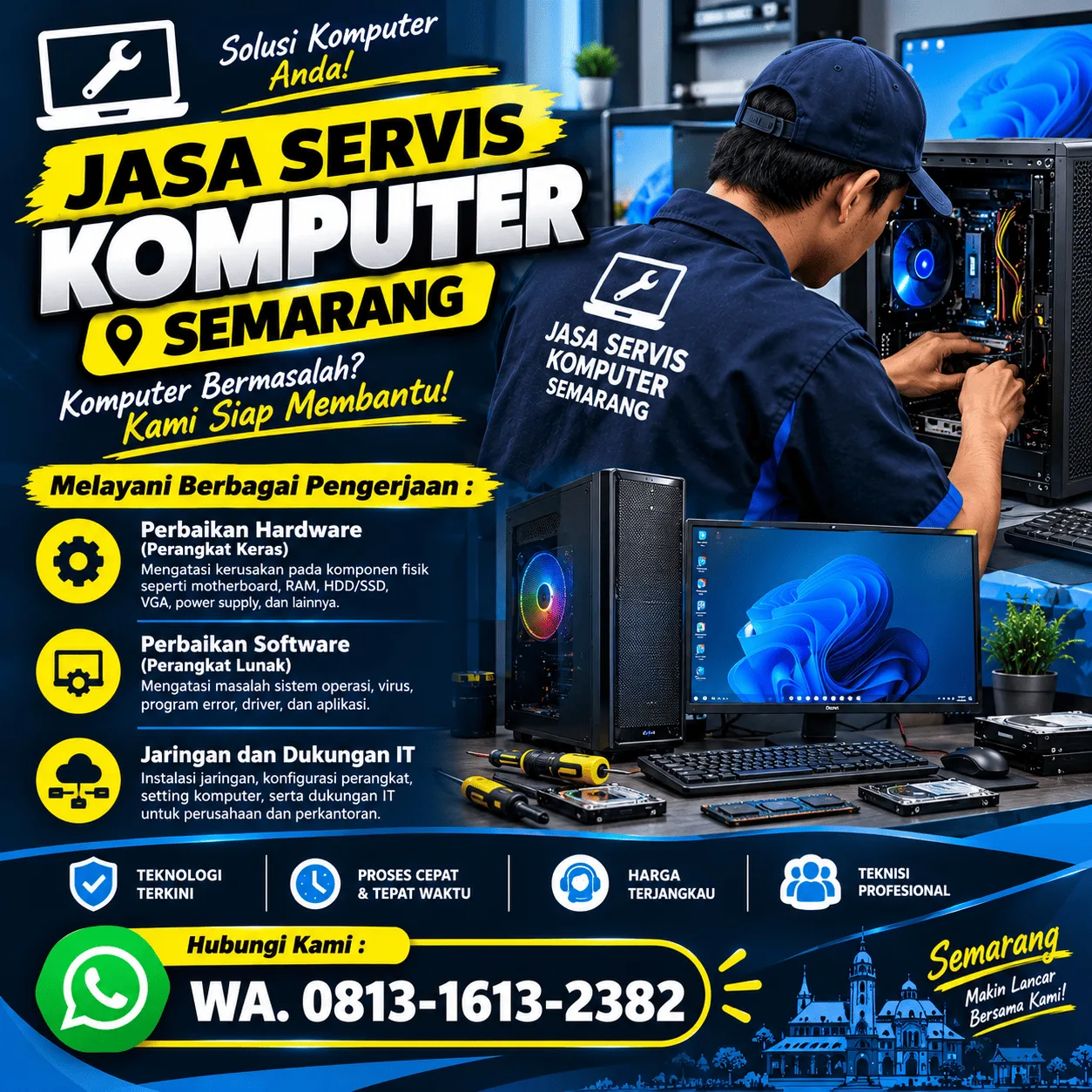 Jasa Service Komputer Semarang | Junar Bisnis – Hardware, Software & Jaringan