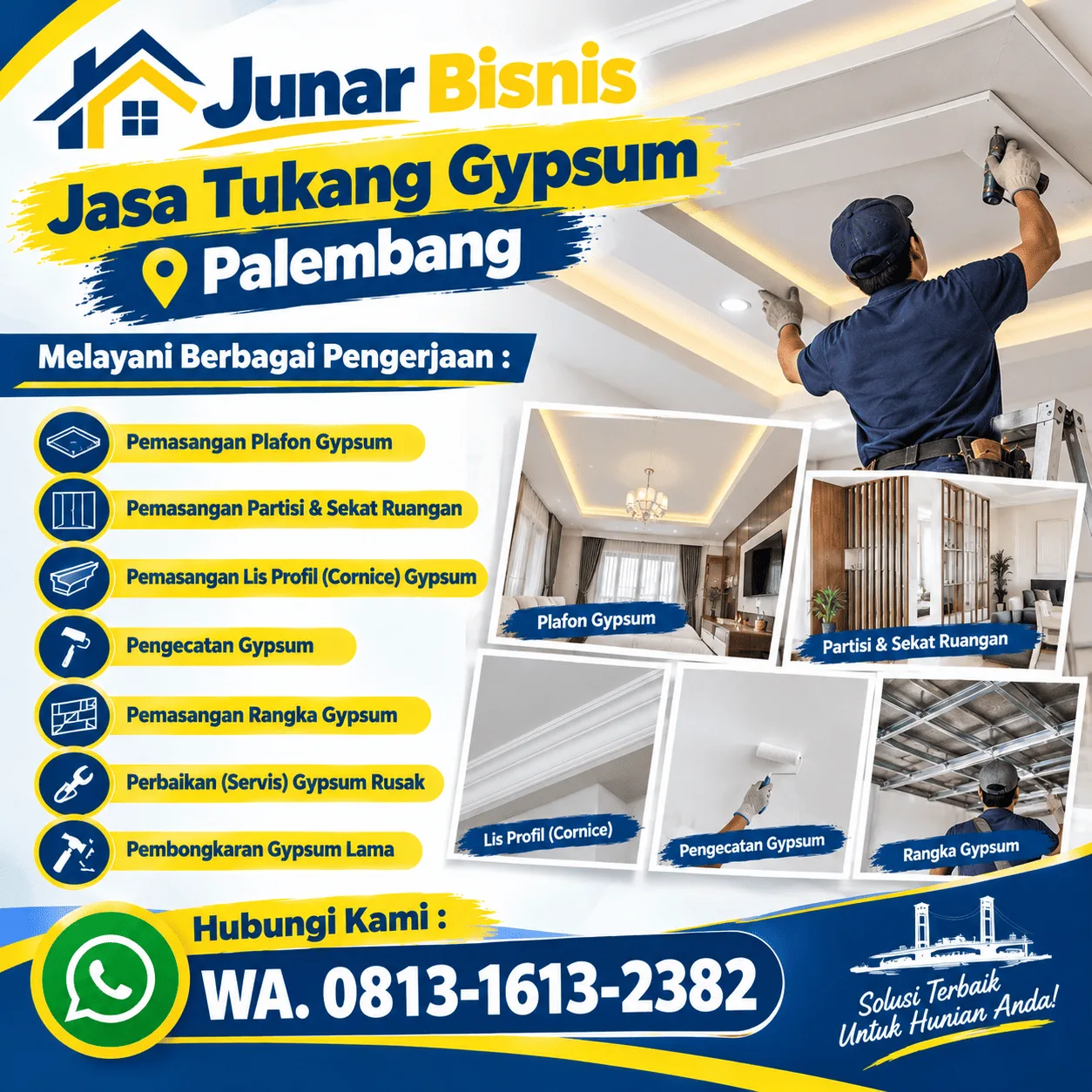 Jasa Tukang Gypsum Palembang