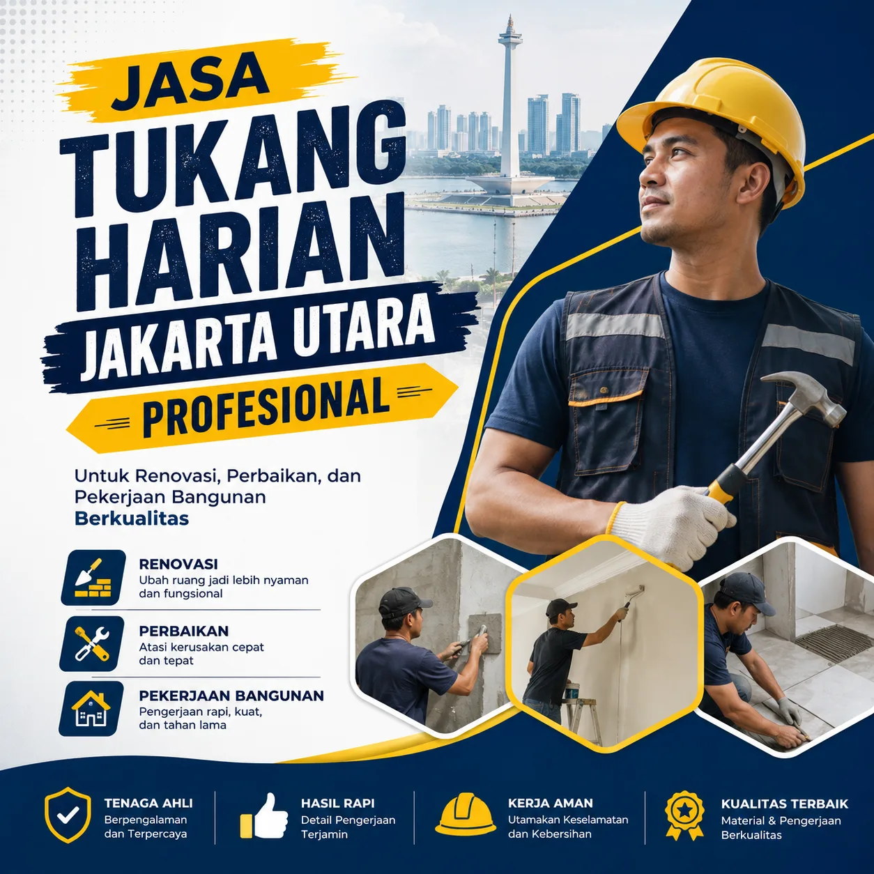 Jasa Tukang Harian Jakarta Utara Profesional untuk Renovasi, Perbaikan, dan Pekerjaan Bangunan Berkualitas