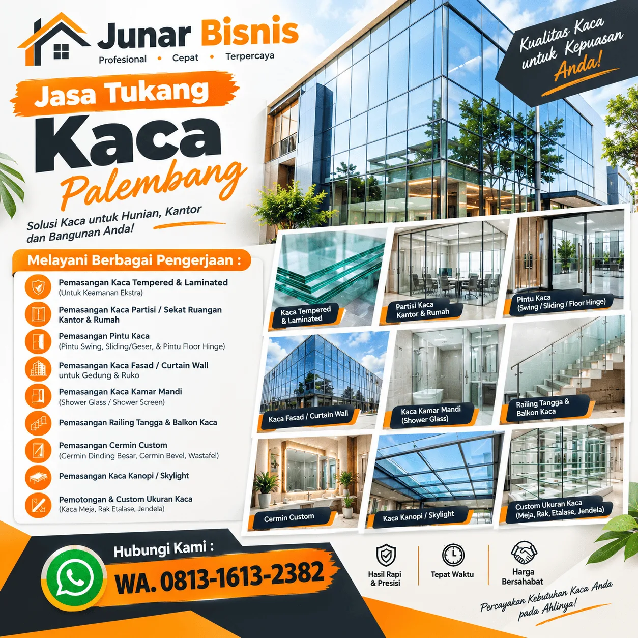 Jasa Tukang Kaca Palembang