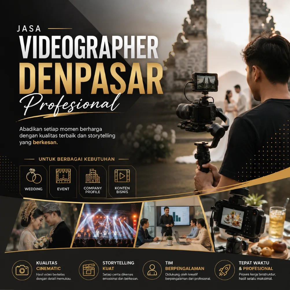 Jasa Videographer Denpasar Profesional untuk Wedding, Event, Company Profile & Konten Bisnis Berkualitas