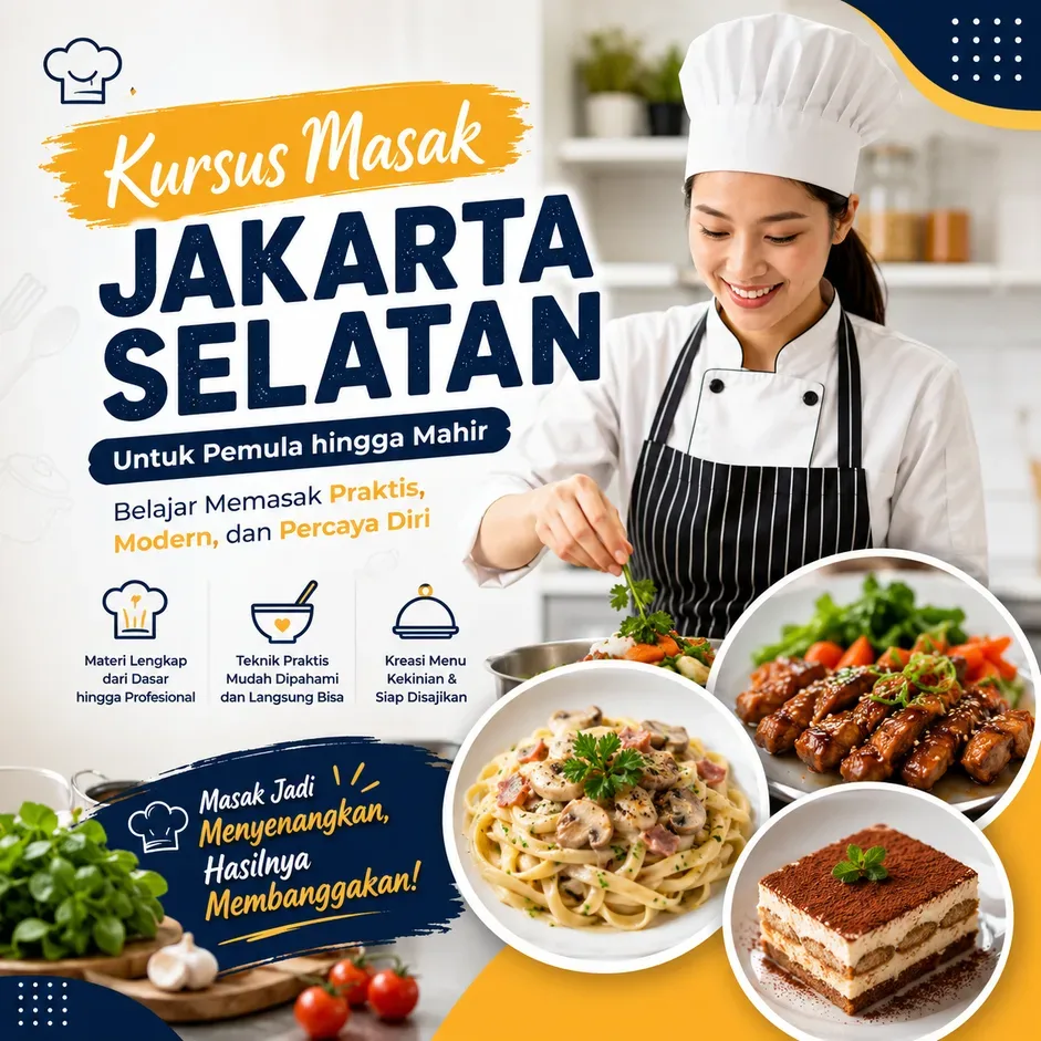 Kursus Masak Jakarta Selatan untuk Pemula hingga Mahir | Belajar Memasak Praktis, Modern, dan Percaya Diri