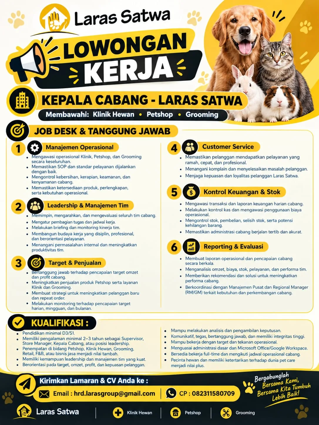 Lowongan Kerja - Kepala Cabang di Laras Satwa