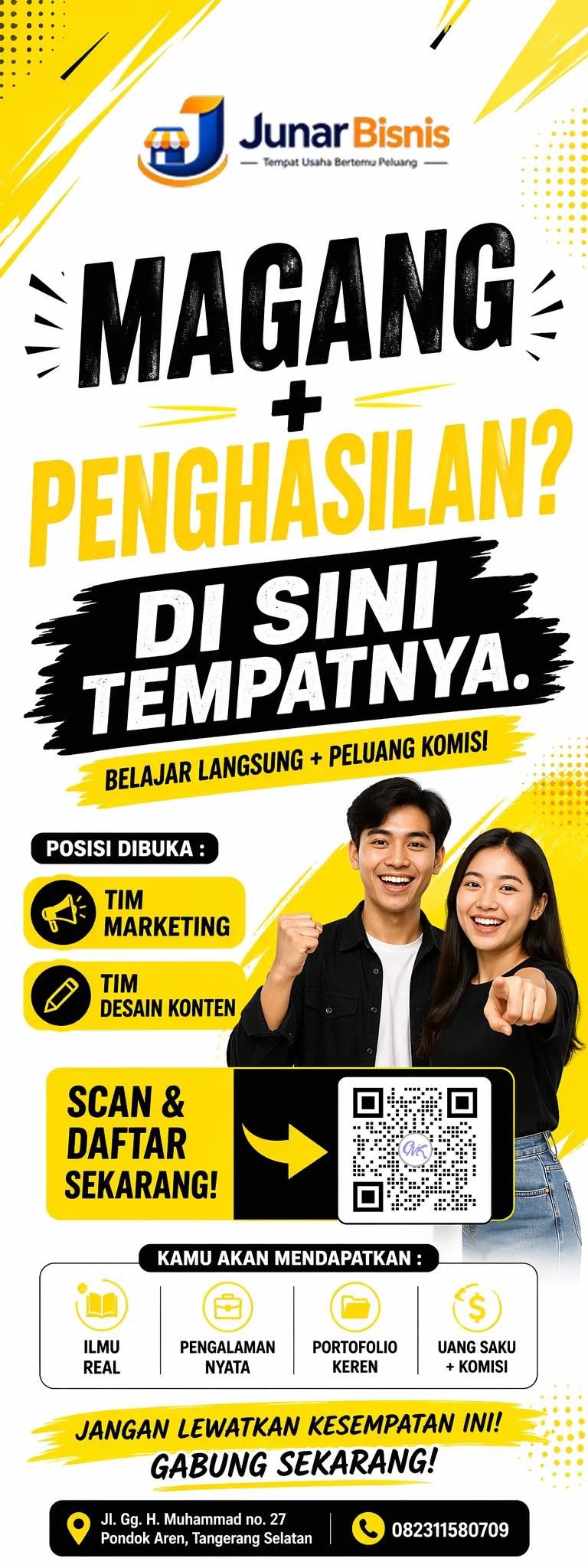 Pendaftaran Open Internship Magang Digital Marketing dan Desain Konten Dapat Komisi di Junar Bisnis Tangerang Selatan - gambar 6