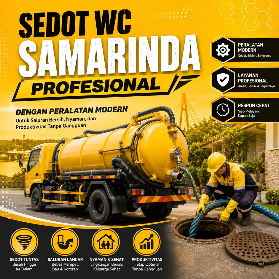 Sedot WC Samarinda Profesional dengan Peralatan Modern untuk Saluran Bersih, Nyaman, dan Produktivitas Tanpa Gangguan