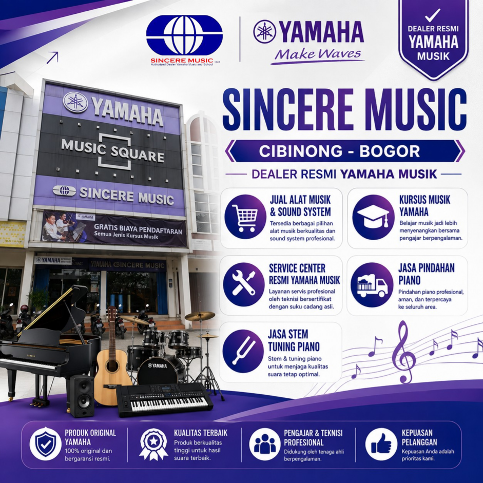 🎹 Sincere Music Cibinong Bogor | Dealer Resmi Yamaha Musik, Alat Musik, Kursus Musik & Layanan Piano - gambar 2
