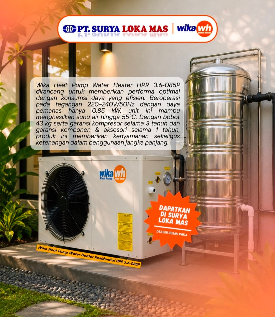 Surya Loka Mas Depok – WIKA Water Heater | Distributor Resmi Wika Water Heater, Jual & Service Pemanas Air Depok