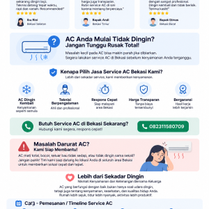 Jasa Service AC Bekasi Profesional, Cepat dan Terpercaya untuk AC Tidak Dingin, Bocor dan Bermasalah