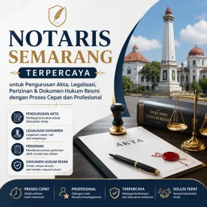 Notaris Semarang Terpercaya untuk Pengurusan Akta, Legalisasi, Perizinan & Dokumen Hukum Resmi dengan Proses Cepat dan Profesional