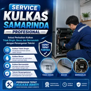 Service Kulkas Samarinda Profesional – Solusi Perbaikan Kulkas Tidak Dingin, Bocor, dan Bermasalah dengan Penanganan Teknisi