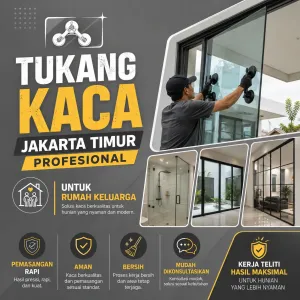 Tukang Kaca Jakarta Timur Profesional untuk Rumah Keluarga, Pemasangan Rapi, Aman, dan Mudah Dikonsultasikan
