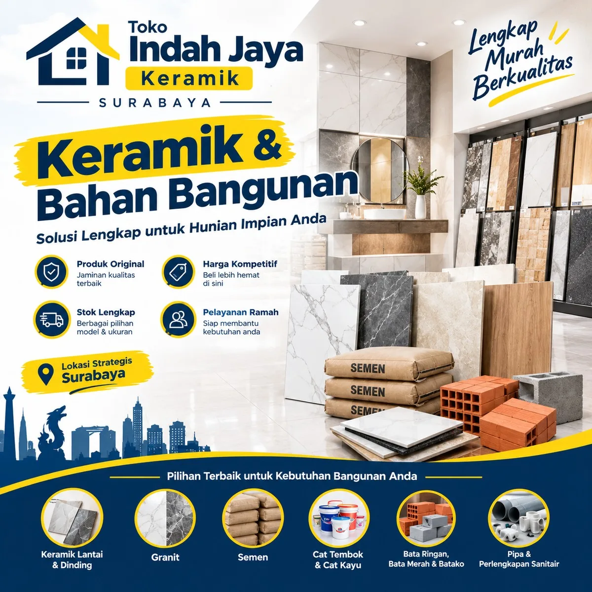 Toko Indah Jaya Keramik Surabaya | Keramik & Bahan Bangunan