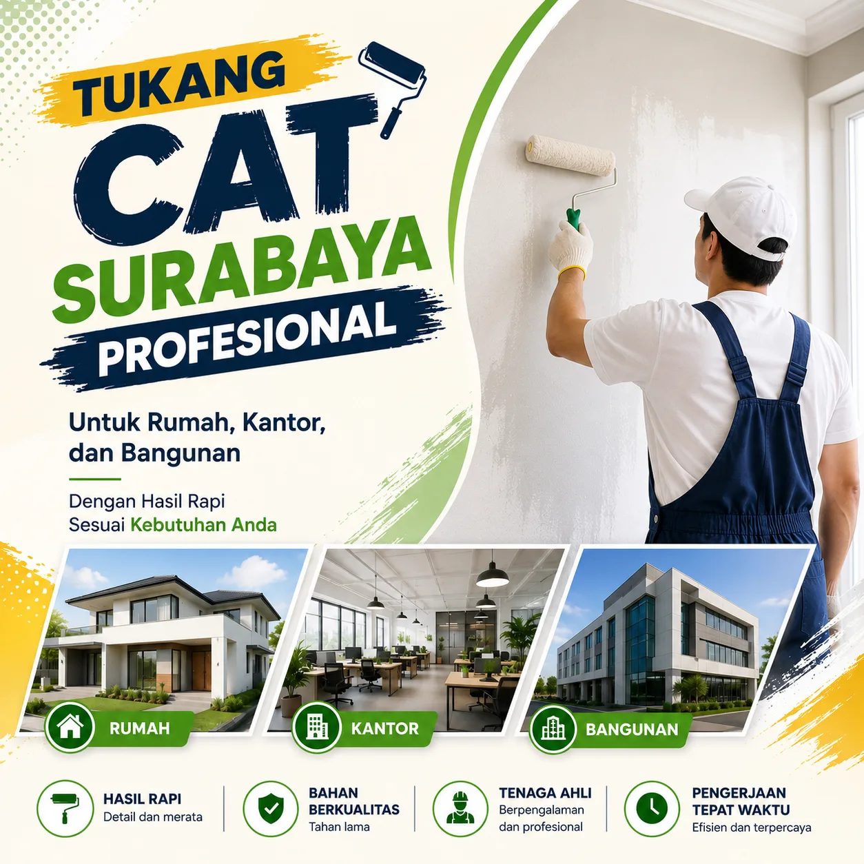 Tukang Cat Surabaya Profesional untuk Rumah, Kantor, dan Bangunan dengan Hasil Rapi Sesuai Kebutuhan Anda