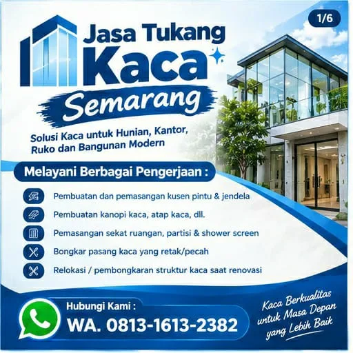 Tukang Kaca Semarang | Junar Bisnis untuk Pintu, Partisi, Kanopi & Shower Screen - gambar 6